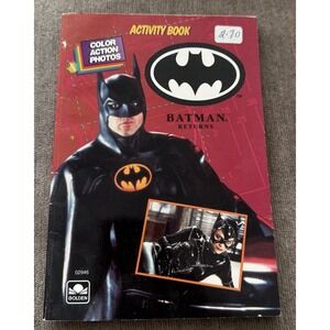 Vintage 1992 Batman Returns Movie Activity Book Color Action Photos Golden 02946